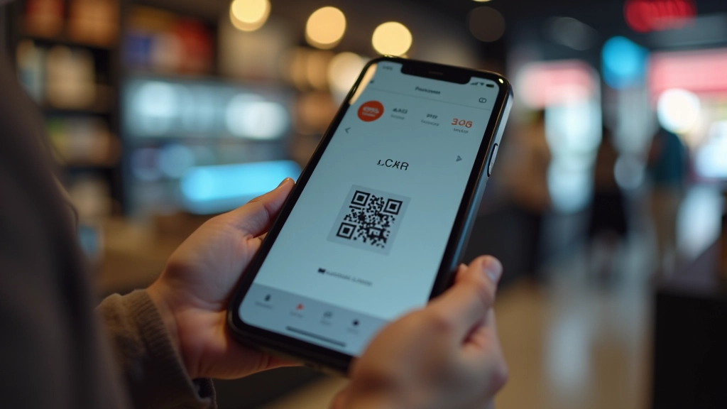 Kod QR do płatności BLIK wyświetlony na terminalu sklepowego